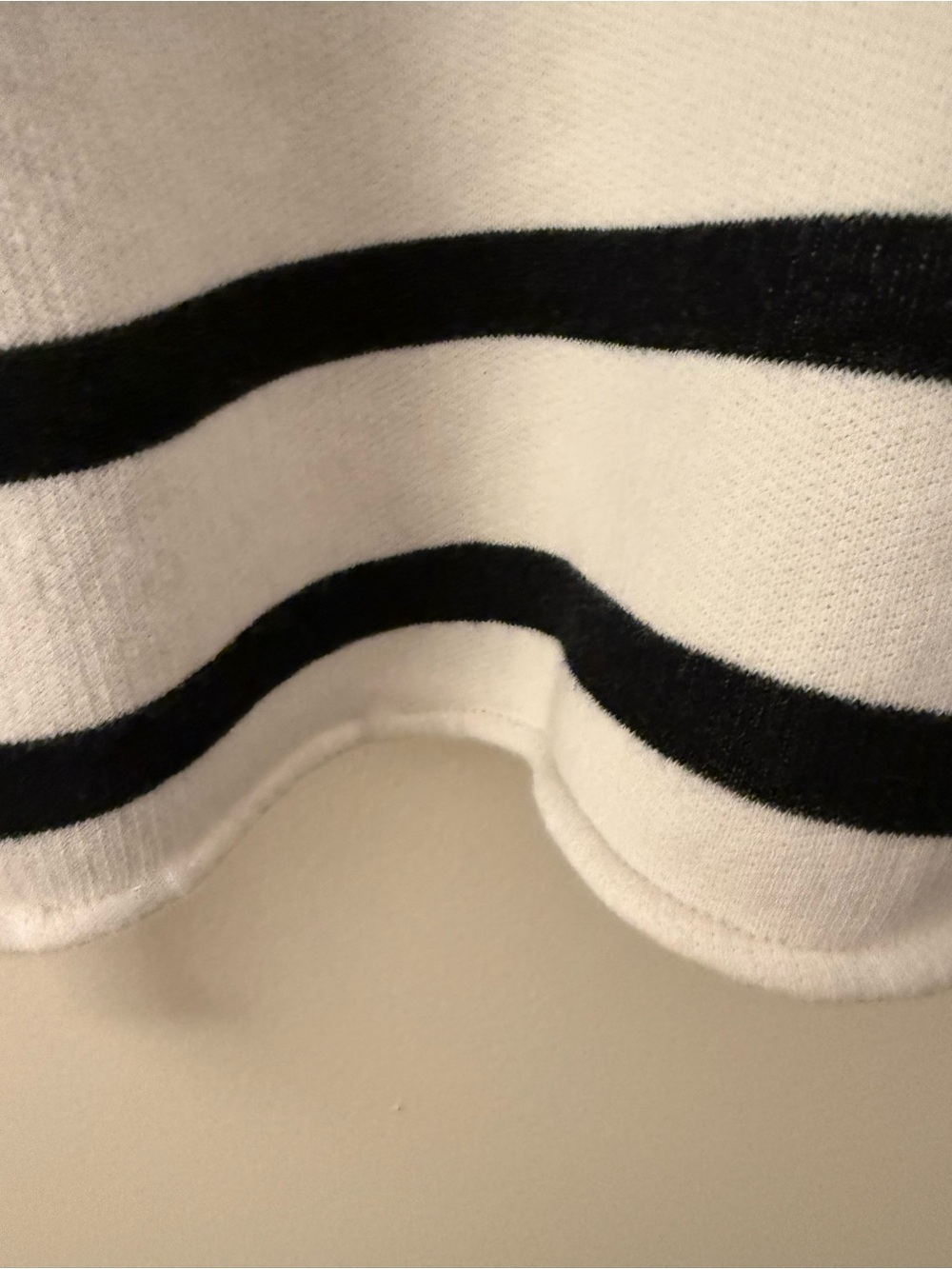J. Crew Heritage Terry mockneck sweatshirt White and Black Striped - Picture 6 of 7